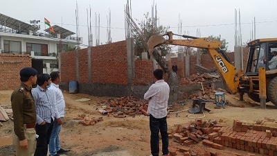 Gurugram civic body demolishes illegal colony, 3 under-construction buildings